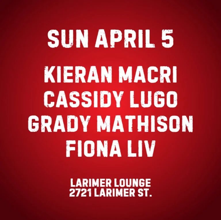 Kieran Macri W Cassidy Lugo Grady Mathison Fiona Liv