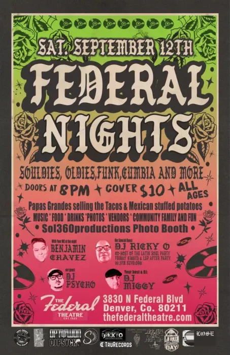 Federal Nights w/ Souldies + Oldies + Funk + Cumbia + More!
