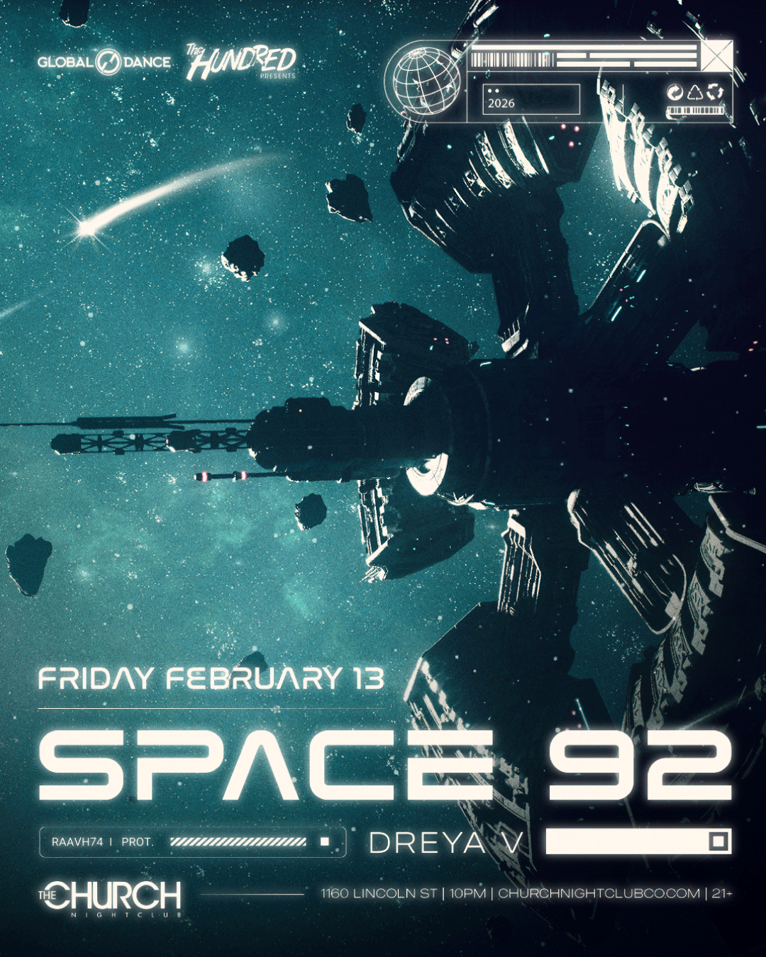 Global Dace presents Space92 at The Church Nightclub